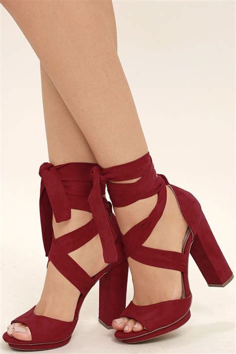 dark red heels for women.